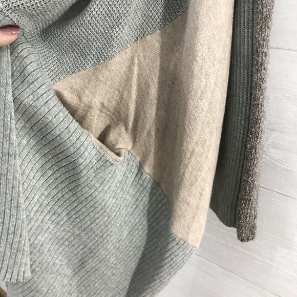 Sparrow Ribbed Patchwork Open Front Drape Cardigan - Picture 6 of 8